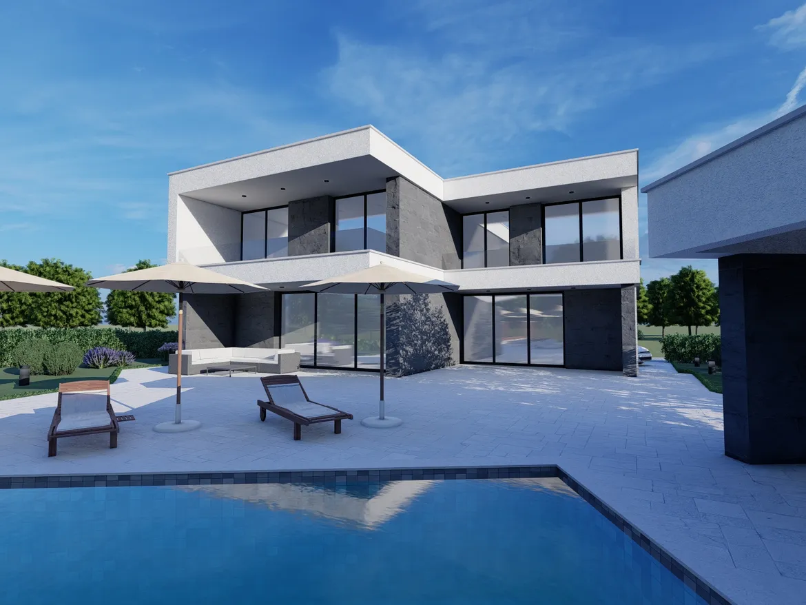Poolhouse Residence – arhitektonska vizualizacija 1