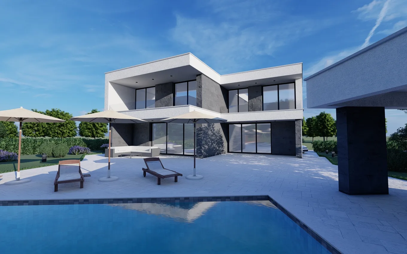 Poolhouse Residence – arhitektonska vizualizacija 1