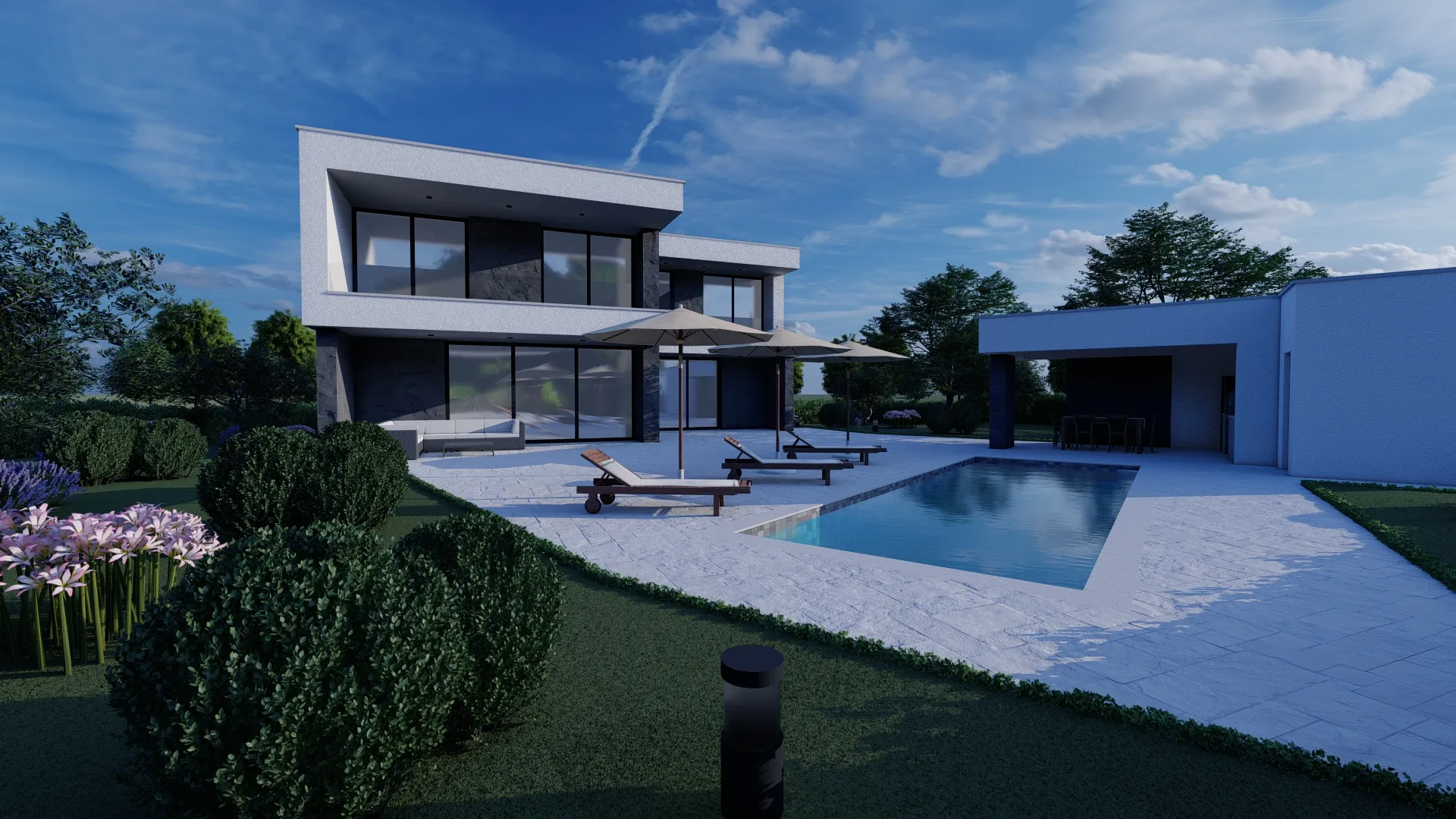 Poolhouse Residence – arhitektonska vizualizacija 2