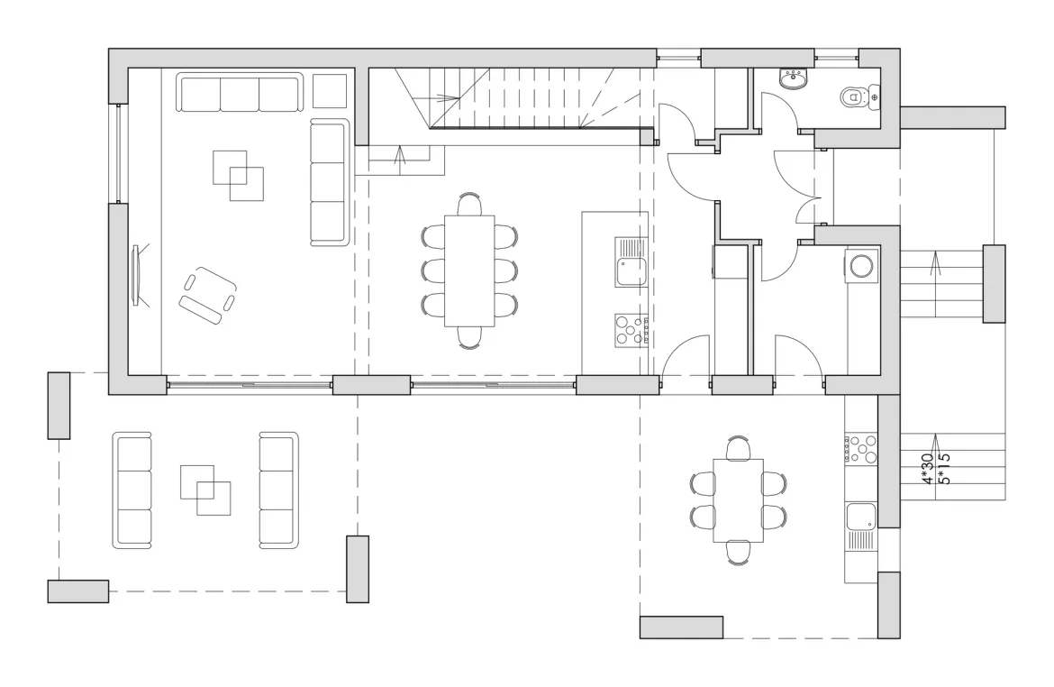 Poolside Grove House – Tlocrt prizemlja